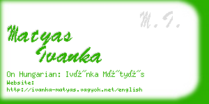 matyas ivanka business card